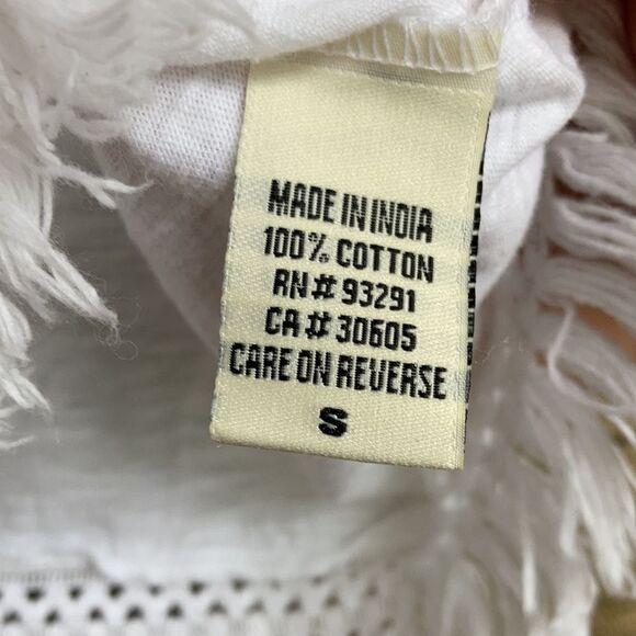 Dylan white cotton tank top with cotton fringe - Picture 5 of 6